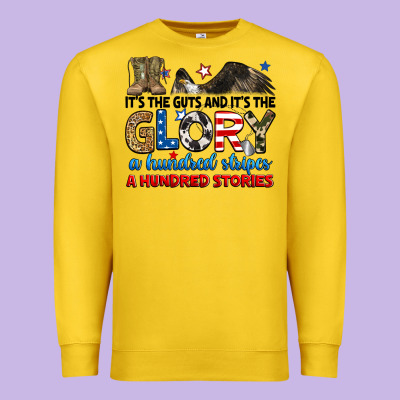 It's The Guts And It's The Glory A Hundred Stories Premium Sweatshirt Designed By Ranaportraitstore