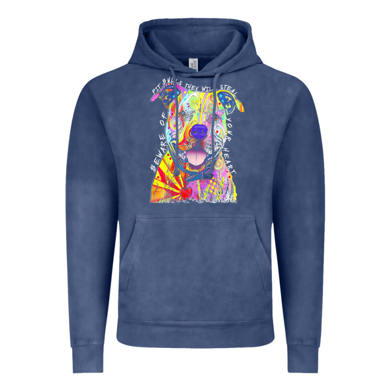 Pitbull T  Shirt Beware Of Pitbulls They Will Steal Your Heart T  Shir Vintage Hoodie by linhVisuals | Teevron