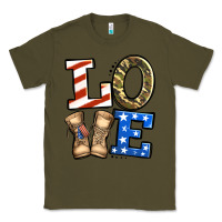 Army Green love 4th of july army veteran Classic Tee - Jasminsmagicworld