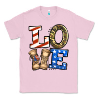 Bubblegum Pink love 4th of july army veteran Classic Tee - Jasminsmagicworld
