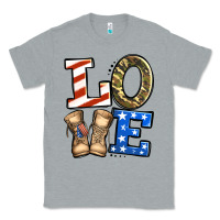 Heather Grey love 4th of july army veteran Classic Tee - Jasminsmagicworld