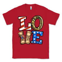 Red love 4th of july army veteran Classic Tee - Jasminsmagicworld