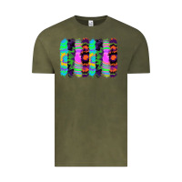 Vintage Olive tie dye brushstrokes Vintage Tee - RanaPortraitStore