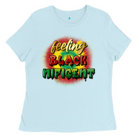 Baby Blue feeling blacknificent Ladies Tee - FaDigitalArtStudio