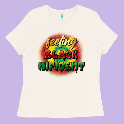 Feeling Blacknificent Ladies Tee Designed By Fadigitalartstudio