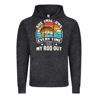 Vintage Black she swallows every time i bring my rod t  shirt she swallows every tim Vintage Hoodie - linhVisuals