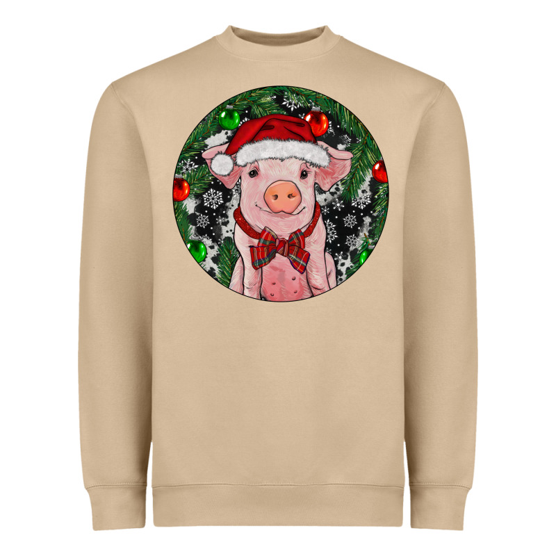 Sitting Pig Christmas Heavyweight Sweatshirt by RanaPortraitStore | Teevron