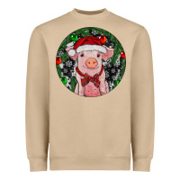 Mushroom Sitting Pig Christmas Heavyweight Sweatshirt - RanaPortraitStore