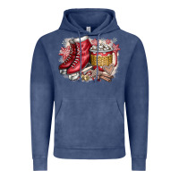 Vintage Denim Christmas Ice Skating Vintage Hoodie - CowhideDigitalArt