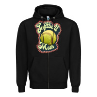 Black softball mom Zipper Hoodie - JahusDesignShop
