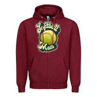 Burgundy softball mom Zipper Hoodie - JahusDesignShop
