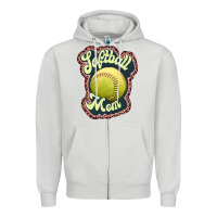 Dove Grey softball mom Zipper Hoodie - JahusDesignShop