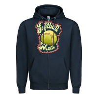 Navy softball mom Zipper Hoodie - JahusDesignShop