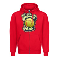 Red softball mom Zipper Hoodie - JahusDesignShop
