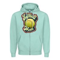 Seafoam softball mom Zipper Hoodie - JahusDesignShop