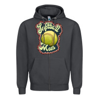 Smoke softball mom Zipper Hoodie - JahusDesignShop