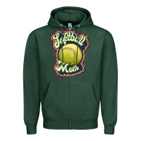 Sports Green softball mom Zipper Hoodie - JahusDesignShop