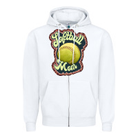 White softball mom Zipper Hoodie - JahusDesignShop