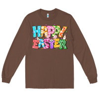 Chestnut Happy Easter Long Sleeve Tee - CowhideDigitalArt