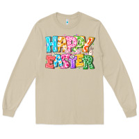 Mushroom Happy Easter Long Sleeve Tee - CowhideDigitalArt