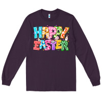 Plum Happy Easter Long Sleeve Tee - CowhideDigitalArt