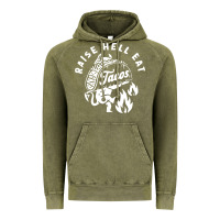 Vintage Olive Raise Hell Eat white Vintage Hoodie - linhVisuals