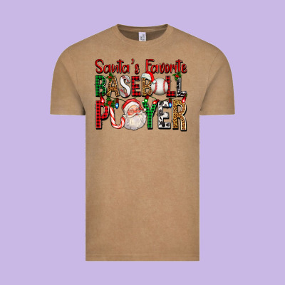 Santa's Favorite Baseball Player For Christmas Vintage Tee Designed By Fadigitalartstudio