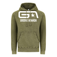Vintage Olive GROOVE ARMADA NORTHERN STAR Vintage Hoodie - linhVisuals