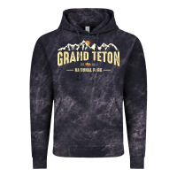 Cloud Black grand teton national park est 1929 vinage wyoming mountains graphic Vintage Hoodie - linhVisuals