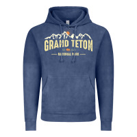 Vintage Denim grand teton national park est 1929 vinage wyoming mountains graphic Vintage Hoodie - linhVisuals