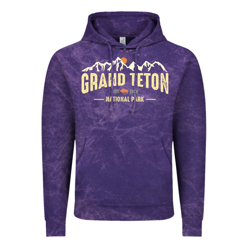 Grand Teton National Park Est 1929 Vinage Wyoming Mountains Graphic Vintage Hoodie by linhVisuals | Teevron