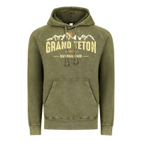 Vintage Olive grand teton national park est 1929 vinage wyoming mountains graphic Vintage Hoodie - linhVisuals