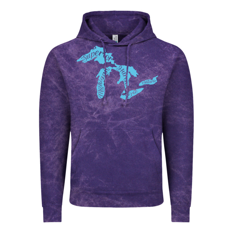 Great Lakes Of Michigan Vintage Hoodie by linhVisuals | Teevron