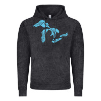 Vintage Black great lakes of michigan Vintage Hoodie - linhVisuals