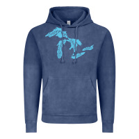 Vintage Denim great lakes of michigan Vintage Hoodie - linhVisuals