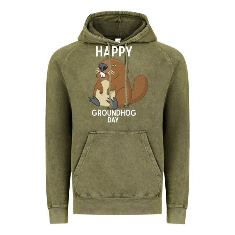 Happy Groundhog Day Respect The Shadow Funny Spring Prediction Holiday Vintage Hoodie by linhVisuals | Teevron