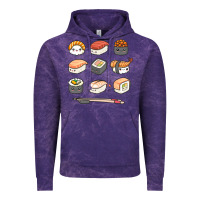 Cloud Purple happy sushi kawaii anime japanese food lover funny illustration gift Vintage Hoodie - linhVisuals