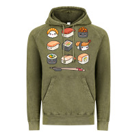 Vintage Olive happy sushi kawaii anime japanese food lover funny illustration gift Vintage Hoodie - linhVisuals