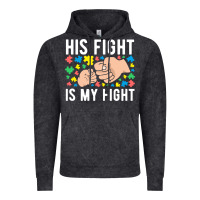 Vintage Black his fight is my fight autism dad mom fist bump cute supportive awarene Vintage Hoodie - linhVisuals