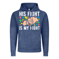 Vintage Denim his fight is my fight autism dad mom fist bump cute supportive awarene Vintage Hoodie - linhVisuals