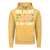 Vintage Mustard his fight is my fight autism dad mom fist bump cute supportive awarene Vintage Hoodie - linhVisuals