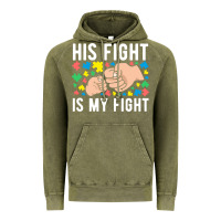 Vintage Olive his fight is my fight autism dad mom fist bump cute supportive awarene Vintage Hoodie - linhVisuals