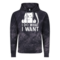 Cloud Black i do what i want cat giving a finger funny middle finger rude graphic Vintage Hoodie - linhVisuals
