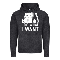 Vintage Black i do what i want cat giving a finger funny middle finger rude graphic Vintage Hoodie - linhVisuals