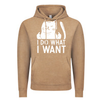 Vintage Coffee i do what i want cat giving a finger funny middle finger rude graphic Vintage Hoodie - linhVisuals