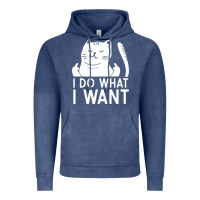 Vintage Denim i do what i want cat giving a finger funny middle finger rude graphic Vintage Hoodie - linhVisuals