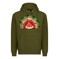 Army Green watermelon rainbow Premium Hoodie - Jasminsmagicworld
