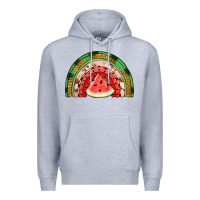 Heather Grey watermelon rainbow Premium Hoodie - Jasminsmagicworld
