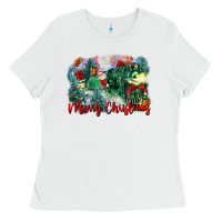White merry christmas santa polar express Ladies Tee - FaDigitalArtStudio