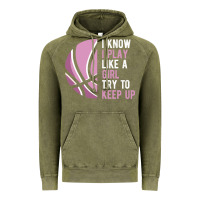 Vintage Olive i know i play basketball like a girl try to keep up funny gift for gir Vintage Hoodie - linhVisuals